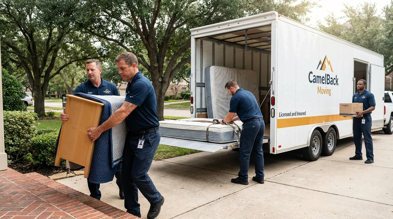 Crew loading residential truck for cross-state move from Bryn Athyn, PA